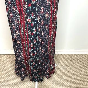 Lucia Lukken Broomstick Vintage Maxi Skirt Size M Prairie Floral Cottage